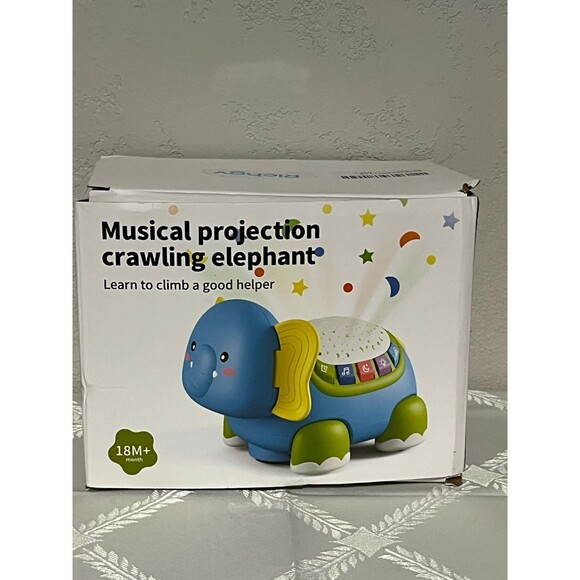 Musical Crawling Baby Toys 18 M+ Boy Girl Gift, Light Up Elephant - Picture 4 of 8